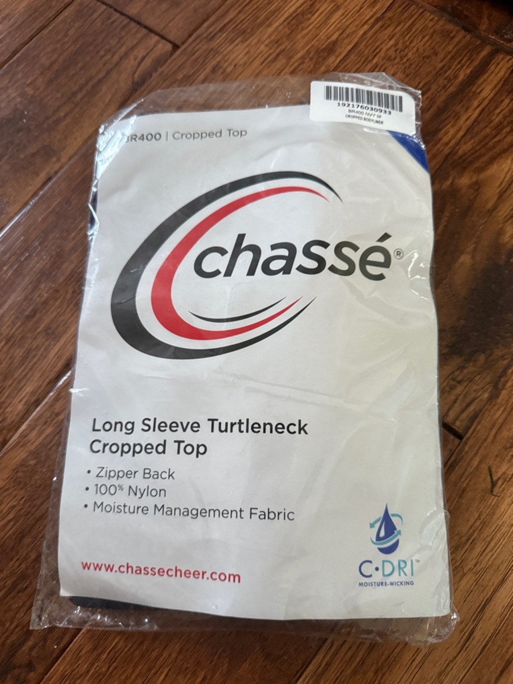 chassé Long Sleeve Cheer Turtleneck Cropped Top - Navy medium